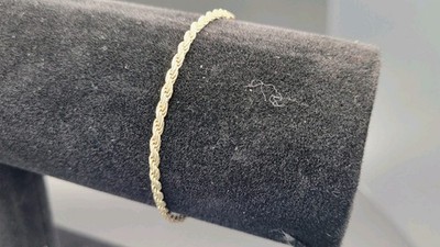 Vintage Sterling 925 Made In Italy IBB Rope Chain  Bracelet 6.75''-7'' 3.65gr