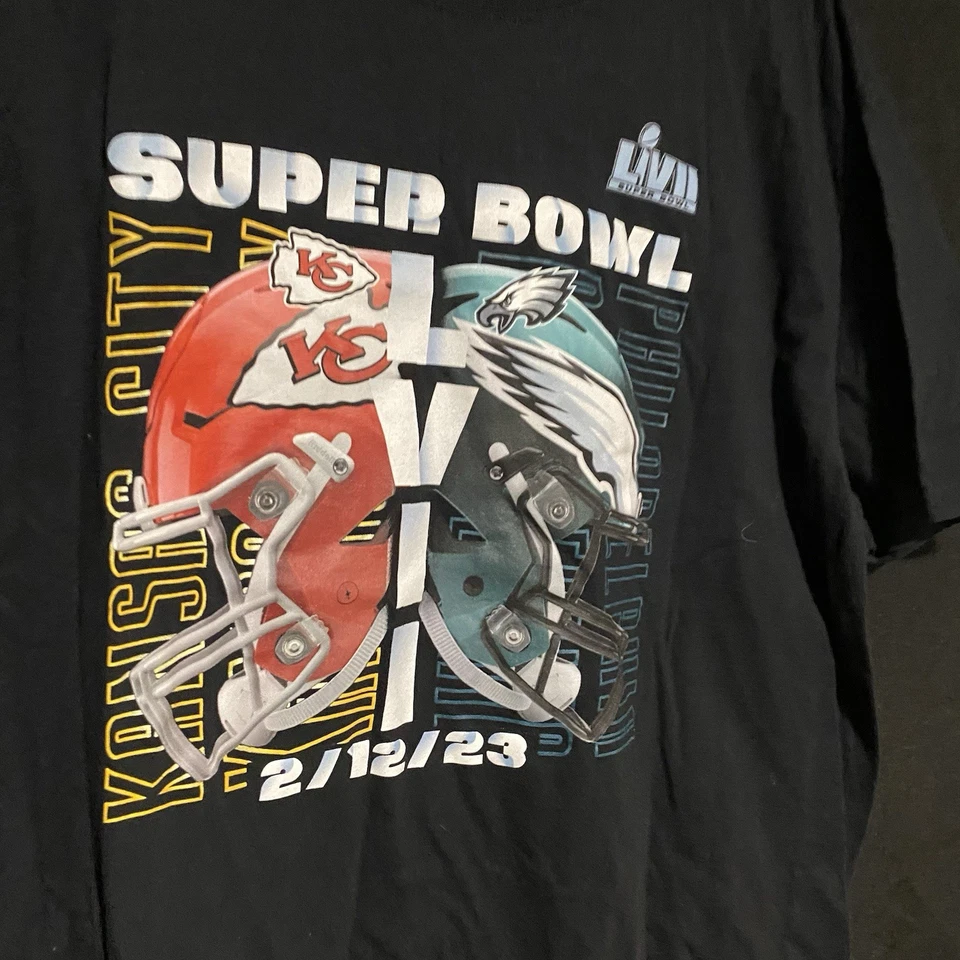 Футболка 2023 Super Bowl LVII 57 Philadelphia Eagles VS KC Chiefs размер XL NFL - Изображение 2 из 4
