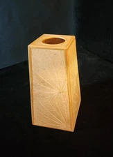 Vintage Vase with Pressed Leaves and Bamboo Corners