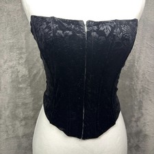 Windsor Womens Velvet Burnout Lace Up Corset Top S Witchy Whimsigoth Gothic