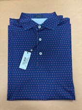 NWT MEN'S TURTLESON OREN POLO, SIZE: S, COLOR: NAVY/VINTAGE RED M31 