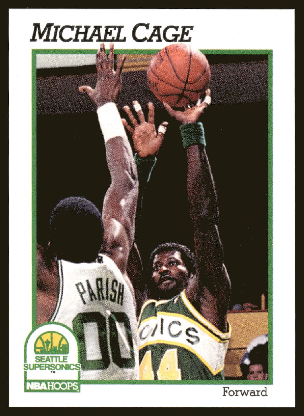 1991-92 Hoops Seattle SuperSonics Team Night Sheet SGA #NNO Michael Cage NBA