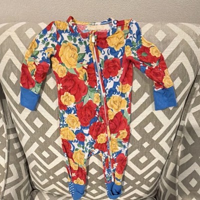 Posh Peanut Floral Zip Footed One Piece Sleeper Bamboo Long Sleeve 6-9M