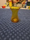 Antique Blenko Amber Crackle Glass 5” Vase