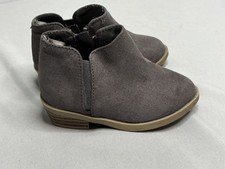 Old Navy Gray Suede Bootie Ankle Boots Kids Size 12 Zip Casual Fall Winter