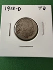 1913 D Type 2 Buffalo Nickel Key Date Slightly Rotated Reverse Rare