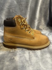 Timberland Premium 6-Inch Waterproof Boots in wheat nubuck leather Kids 12M