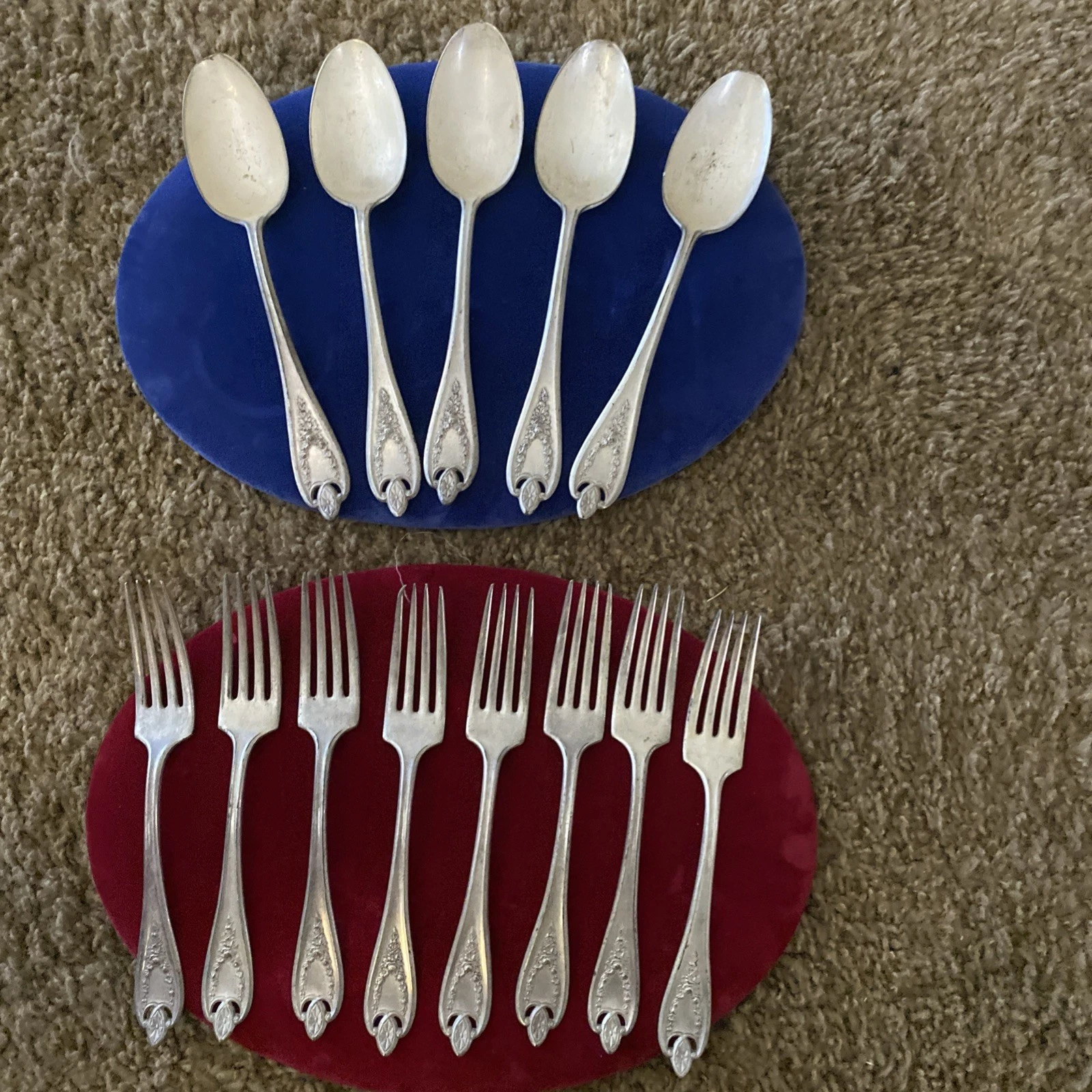 Vtg 1847 Roger Bros XS Triple Silver Plate Serving Spoons Old Colony Pattern 8"