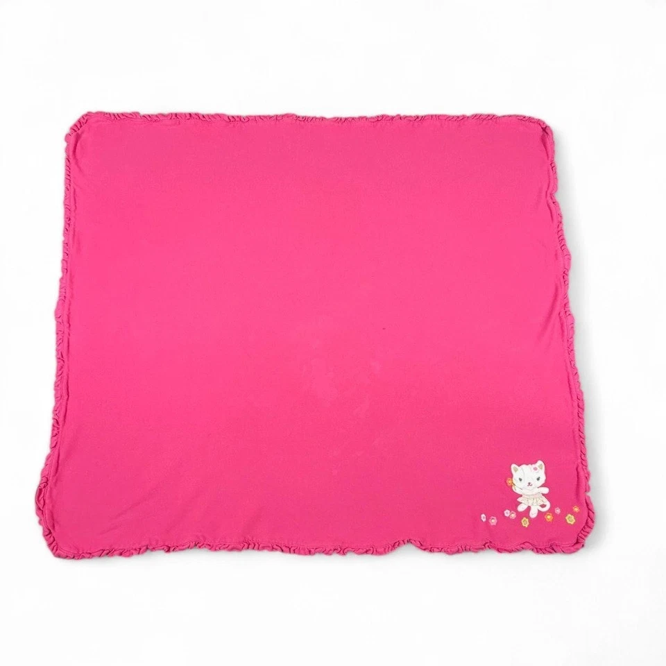 Gymboree 2012 Gatitos Bailando Dobladillo con Volantes Bebé Niña Manta Rosa Raro Reversible Foto 3 de 4