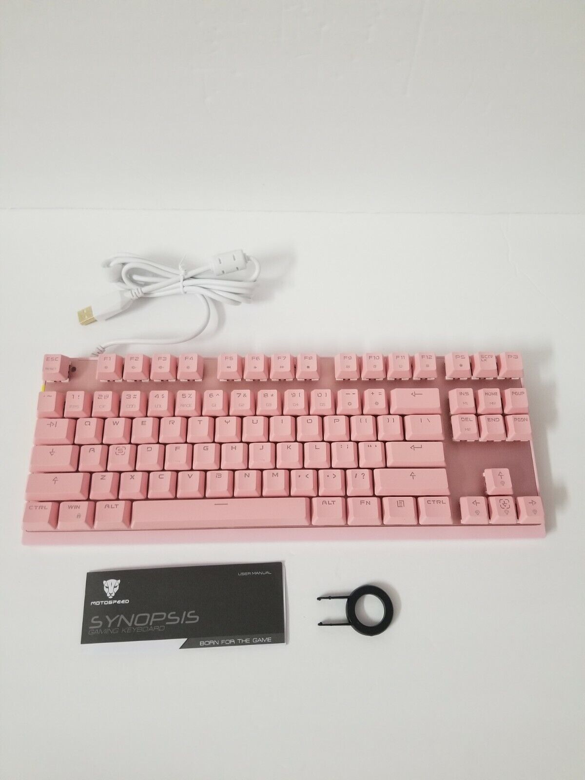 Motospeed CK82 Gaming Keyboard RGB Red Switches Keyboard - Pink