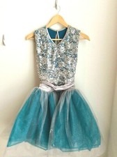 Classic Teal Dance Costume Ballet Tutu Glittery Sequence Lined Child Large/SA
