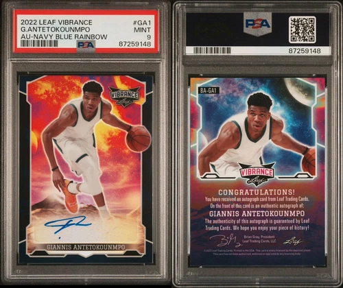 GIANNIS ANTETOKOUNMPO BLACK AUTO BAG-GA1 AUTOGRAPHED LEAF VIBRANCE 2022