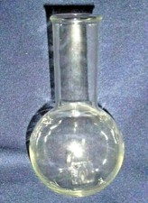 Langhals-Stehkolben 250 ml, Bördelrand, Rasotherm, Laborglas, DDR Lagerbestand