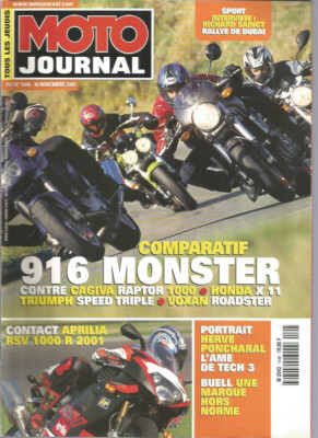 MOTORRAD JOURNAL NR. 1446 916 MONSTER VS RAPTOR 1000 - HONDA X11 - TRIUMPH SPEED TRIPL