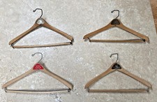 4 Wooden Suit Pants Coat Jacket Hangers Standard Shoulder VTG