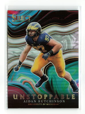 AIDAN HUTCHINSON #US-AH 2022 PANINI SELECT DRAFT UNSTOPPABLE SILVER