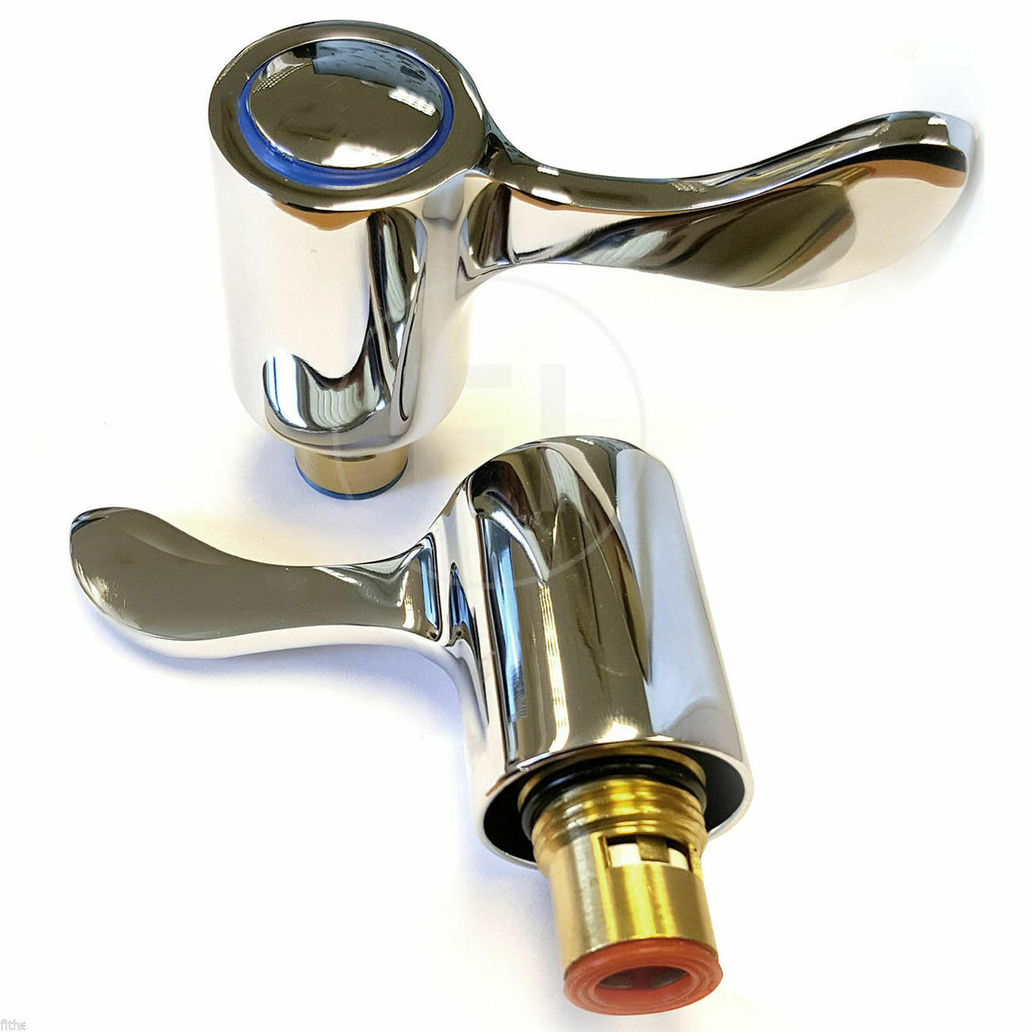 Basin Lever Tap Replacement Heads Handle Conversion Kit H&C Pair 1/4
