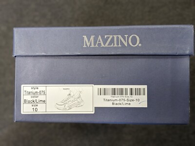 BRAND NEW MAZINO TITANIUM-075 LOW TOP SNEAKERS BLACK / LIME  display picture 1