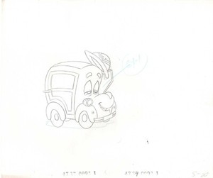 Unknown Car Animation Art cel drawing Hanna-Barbera 1980's 20