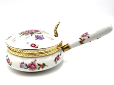 Vintage Porcelain Silent Butler Crumb Catcher - Floral Design - Made in Japan