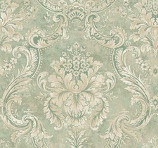 Large Framed Damask Wallpaper Villa Toscana By Wallquest LB30014
