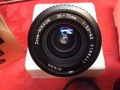 Nikon Zoom-NIKKOR AI 35-70mm f/3.3-4.5 Lens, Filter, Caps and Box