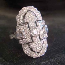 2 CT CZ Gorgeous Band Authentic Vintage Style Wedding Ring 925 Silver Plated