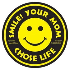 Smile You Mom Chose Life, Round Pro-Life Magnet