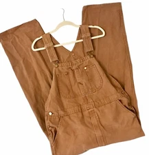 Dickies Dungarees Brown Bib Overalls Baggy Gorpcore Grunge Carpenter 34 X 32