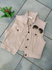 Blazer Giacca Donna blouson jacket denim jeans  pelle marrone elegante vintage