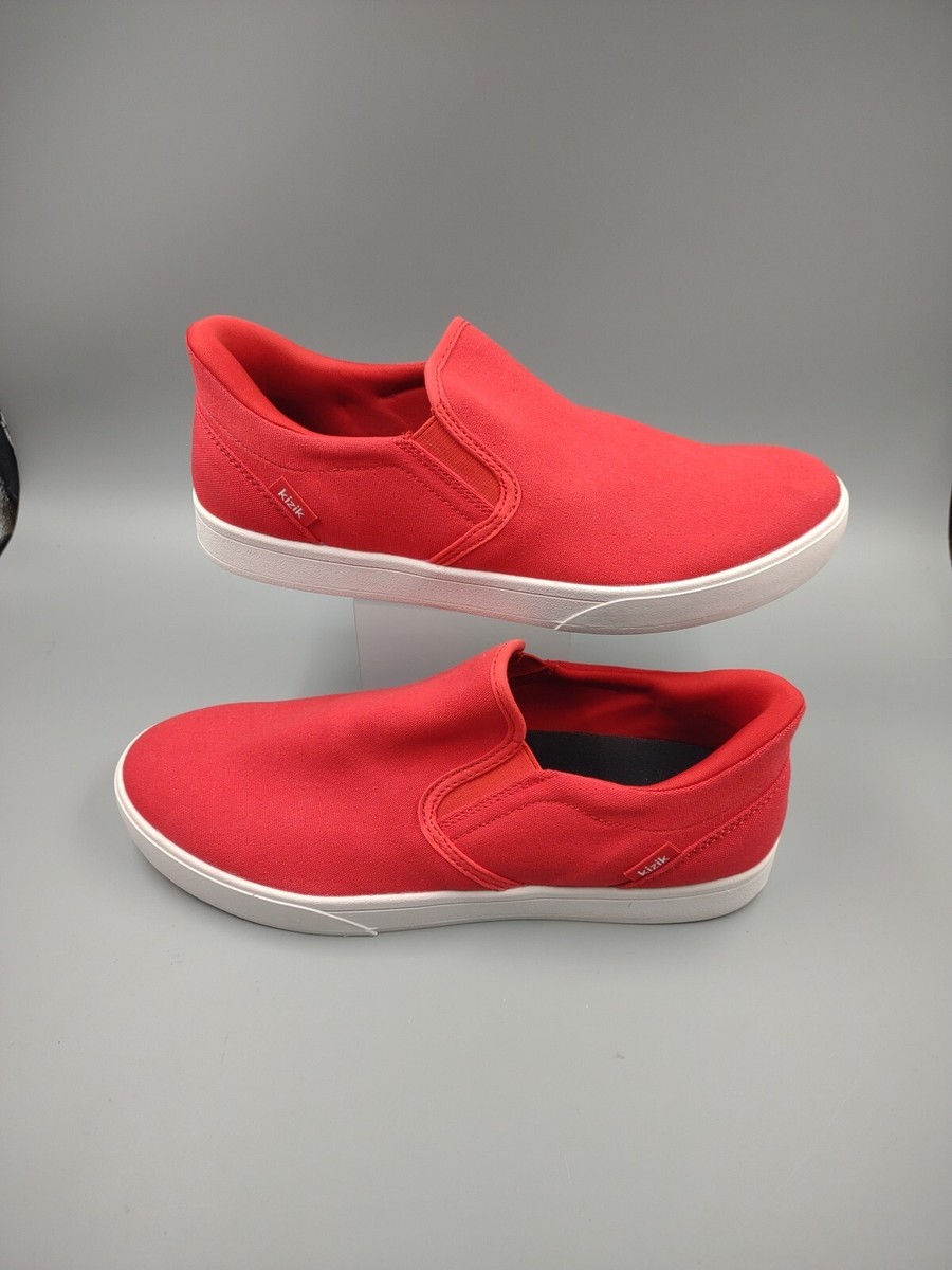 Kizik Mens Red Venice Red/White Slip‎ On Shoes Hands-free Size 12 Kizik Venice White Hands Free Slip on main image 3
