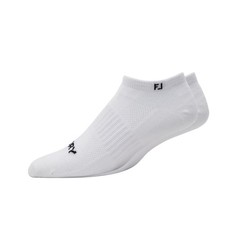 FootJoy Men's ProDry Lightweight Low Cut Socks, White, Fits Shoe 7-12, White