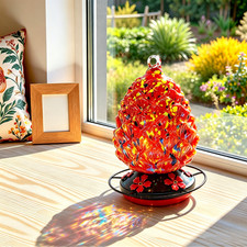TassNoroYora New Hummingbird Feeder - Large Hand Blown Glass for Outdoor