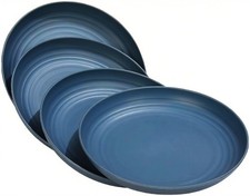 QHNTXQD Unbreakable Dinner Plates Set of 4, 7.8'' 7.8 inches, Dark Blue 