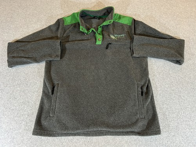 #ad #ad North Texas Mean Green Sweatshirt Men Large Gray Fleece Pullover 1 4 Snap Jacket $14.99