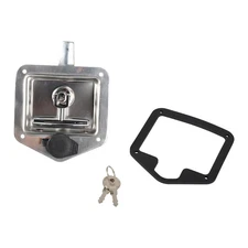 T Handle Tool Box Latch with Lock Gasket Keys Polished Stainless-Steel Latch