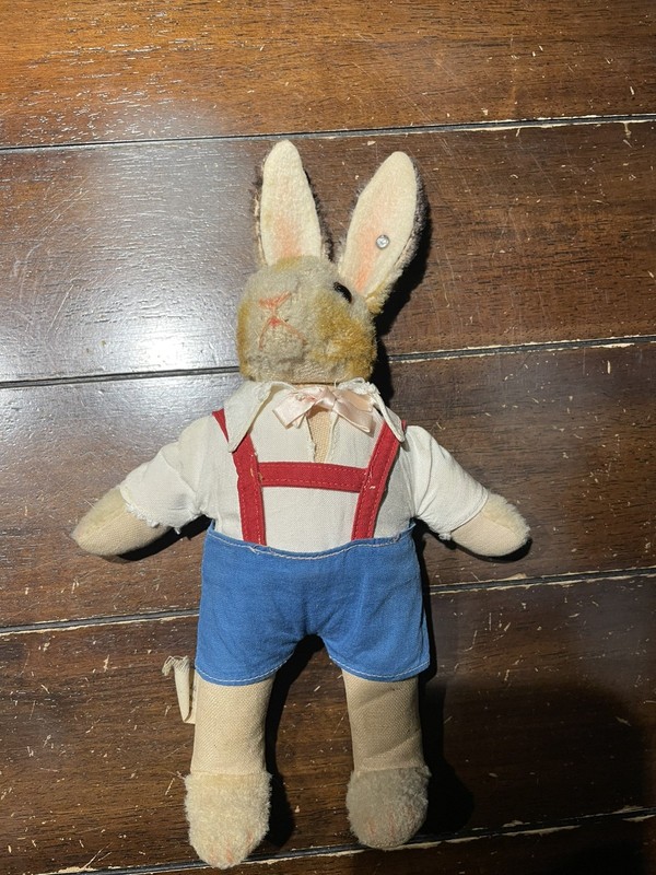 Antique Steiff Easter Bunny Rabbit - Mohair, Germany, Ear Button