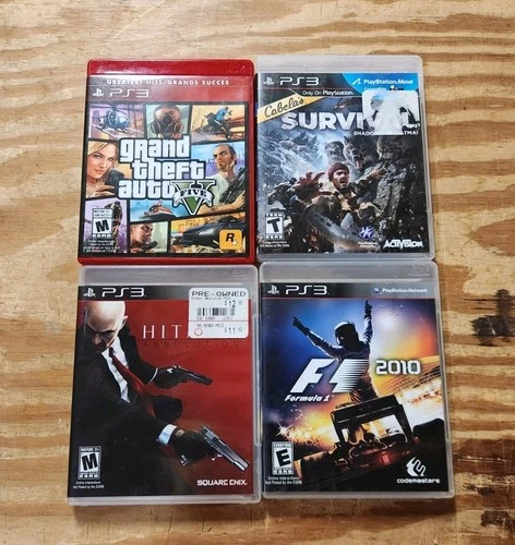 PS3 Game Lot - GTA V / Hitman / F1 2010 / Cabelas Survival