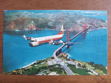 c1950s Western Airlines Lockheed L-188 Electra Turboprop, Golden Gate Br, SF, CA