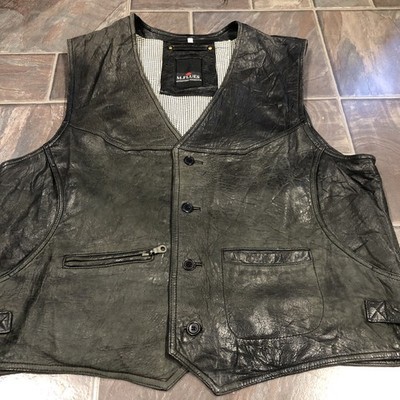 M. Flues International Leather Vintage Motorcycle Vest 
