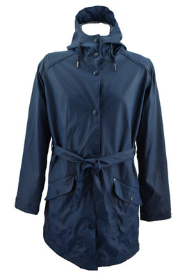 HELLY HANSEN Regenmantel Jacke Damen Regular Fit wasserdicht Kapuze blau Mantel Gr. L