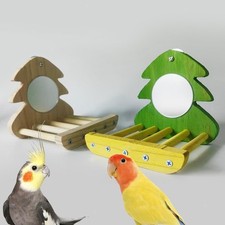 Parrot Bird Mirror Creative Birds Mirror Stand for Lovebird Finch Cockatiels