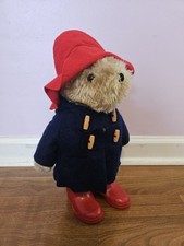 1981 Paddington Bear Eden Toys Darkest Peru Red Boots Navy Coat 14" Tall