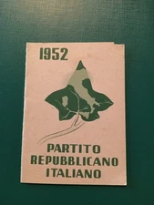 Italian Republican Party Card PRI 1952 Genoa 