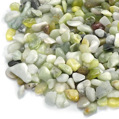 RUOJAS 5 lb Jade Polished Pebbles for Indoor Plants - 3/8 Inch Decorative