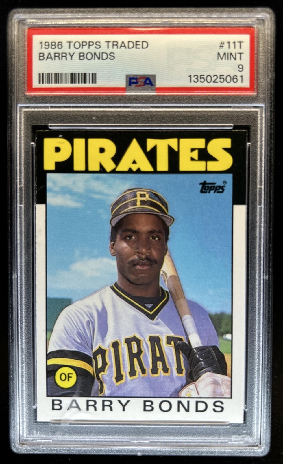 1986 Topps Traded Barry Bonds RC #11T Pirates PSA 9 Rookie