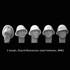 1/35 Scale WW2 Dutch Romanian Helmet Soldier Heads Set Resin Model Unpainted