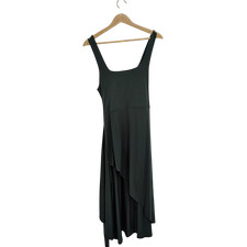 Quince Women Tencel Jersey Side Tie Midi Dress Dark Olive Basic Sleeved L