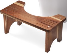 Acacia Wood Toilet Stool Squat Adults 7 Inches,Wooden Poop Stool Bathroom,Potty