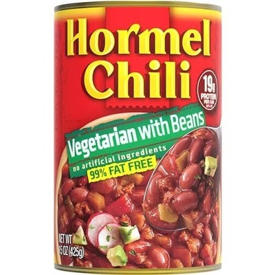 HORMEL Chili Vegetarian with Beans 99% Fat Free 15 Oz 12 Pack